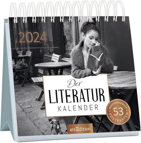 Der Literaturkalender - Kalender 2024 - arsEdition-Verlag - Wochenkalender - Postkartenkalender mit 53 Postkarten mit Zitaten von bekannten Autor:innen - 17 cm x 17 cm