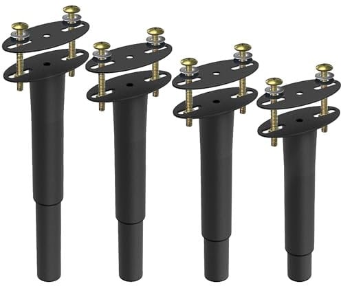 Elsjoy 4 Pack Adjustable Height Bed Frame Legs, 7.5-13 Metal Frame Legs for Furniture Bed Frame Center Slat Support Leg, Steel Bed Support Leg Replacement for Furniture, Sofa, Cabinet