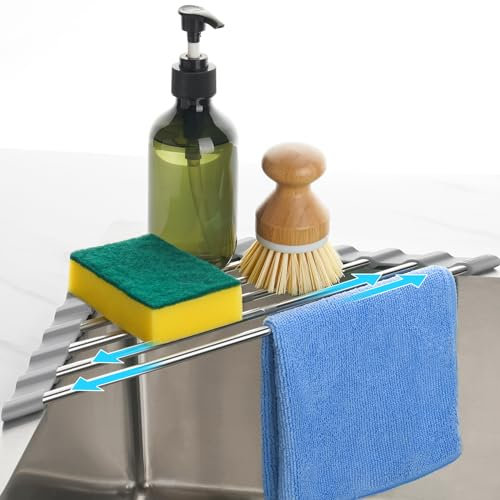 Tomorotec Escurridor de platos triangular ajustable (gris)