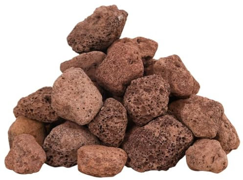 vidaXL Lavagranulat, Lavastein Biologische Filter, Multifunktional Lavamulch für Aquarium Landschaftsbau, Vulkangestein Garten Deko Steine, Rot 25 kg 3-5 cm