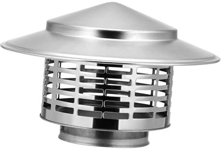 3 Inch Round Chimney Cap Stainless Steel Tapered Top Chimney Cap with Screen Outside Roof Silver Fireplace Screen Cover Stove Topper for Vent Flue
