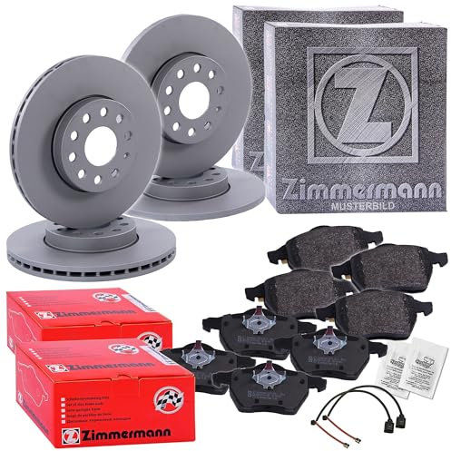 ZIMMERMANN Bremsenset inkl Bremsscheiben Vorne Belüftet Ø 320 mm + Hinten Voll Ø 300 mm und Bremsbeläge Vorne und Hinten Kompatibel mit AUDI A6 C7, A7 Sportback (4GA, 4GF)