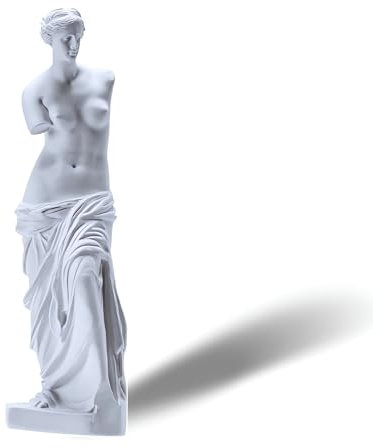 MovFlax Venus de Milo Statue, klassische griechisch-römische Mythologie, Göttin Aphrodite, Kunstharz, Büste, Skulptur, tolle Kunstfigur, Ornament für Zuhause oder Büro, Dekoration, 27,9 cm, Weiß