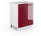 Vicco Küchenunterschrank Fame-Line, Bordeaux Hochglanz/Weiß, 60 cm, AP Eiche
