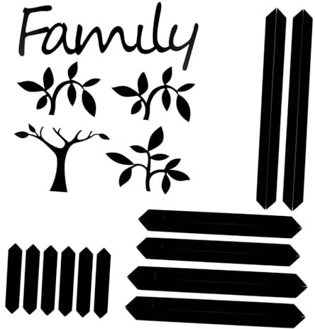 WOONEKY 1set Family Tree Wall Sticker Photo Frame Decor Acrylic Wall Mount Art for Home Bedroom Office Distinctive for Smooth