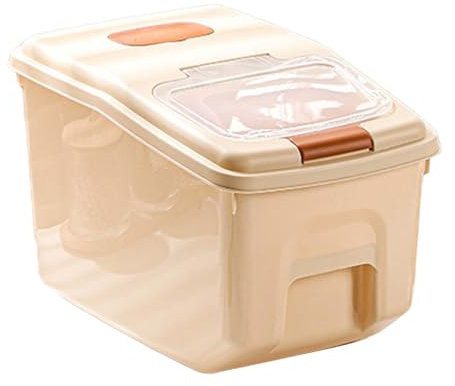 HGZLQKD Food Storage Container,Grain Rice Storage Bin Airtight Large Capacity Kitchen Organizer Flour Bin Pet Food Storage Box, White Lid, Capacity 10kg