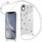 Foonary Cover for iPhone XR 6.1 Inches with Transparent Lanyard Soft TPU Silicone Case with Lanyard Necklace Strap Aesthetic Pattern Drawings Rope Case for iPhone XR,Heart