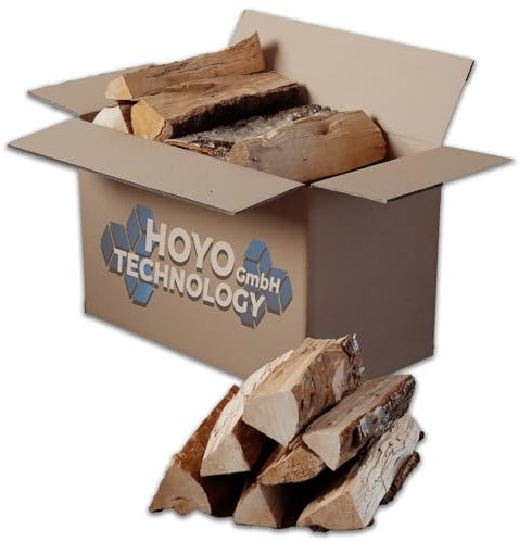 Premium Kaminholz 60 kg Birke - 25 cm Scheite - Ideal für Kamin, Grill, Ofen & Feuerstelle - Trockenes Brennholz
