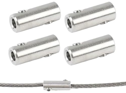 6mm Wire Rope Clips in 4Packs,Stainless Steel Wire Rope Thimble Wire Rope Cable Clamp,Wire Rope Lock with End Screw Stopper