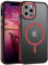 GaoBao Funda para iPhone 12 Pro Max, funda para teléfono móvil iPhone 12 Pro Max compatible con carga inalámbrica MagSafe, mate translúcida magnética a prueba de golpes, rojo