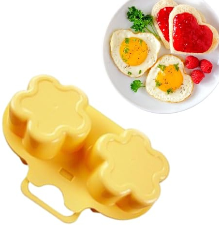 ycezw Mikrowelle Eierkocher, Eierkocher Mikrowelle - 2 Cavity Ei Würfel und Frittierer,Antihaft-Ei-Form, sichere Eierkocher in Lebensmittelqualität für Frühstück Käse Hamburger