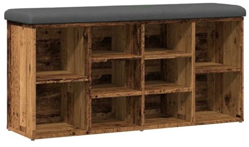 vidaXL Schuhbank Altholz-Optik 102x32x50 cm Holzwerkstoff