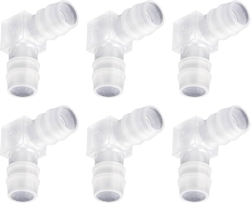 2-Wege-Verteiler-Schlauchverbindungsadapter, 1,27 cm Schlauchstutzen, L-Form, 90-Grad-Winkel, Wasserrohrverbinder, dauerhaft, 6 Stück