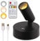 VIGMOJ Wireless LED Spotlight, Rechargeable Floor Uplighting Indoor, Battery Operated Picture Light with Remote Timer and Dimmable Accent Spot Lights Stick on Wall Light for Plants Pictures Artwork