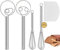 5 Stück Dänischer Schneebesen, 304 Edelstahl Dänischer Teigbesen Mini Schneebesen Klein Set mit Teigkarte, 2 Teigrührer +2 Rührbesen +1 Teigkarte, Doppellöchern zum schnellen Mischen, Nicht Rosten