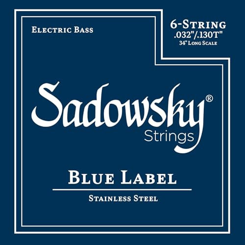 Sadowsky Blue Label Bass String Set, Stainless Steel, Taperwound, Long Scale (34) - 6-String, .032-.130