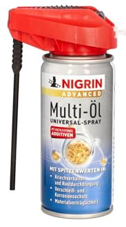NIGRIN Advanced Multi-Öl, Multifunktionsöl, herausragende Schmierwirkung und Kriecheigenschaft, Verschleiß- und Korrosionsschutz, reinigt Kuststoff und Metall, 100 ml