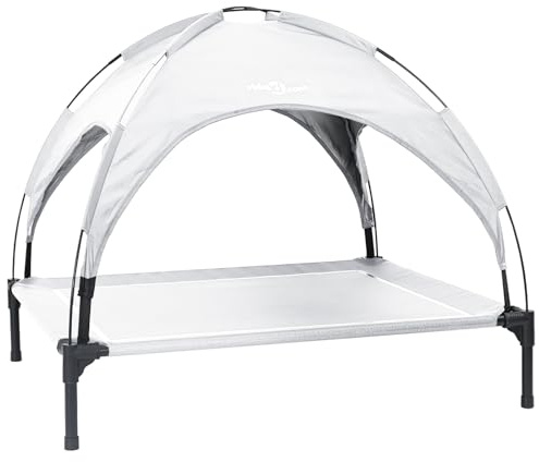 vidaXL Hundebett Silbergrau l Stahl, Moderne Hundebett, rechteckig, langlebige Möbel für drinnen, stilvoll im Freien, bequemer Ruheplatz