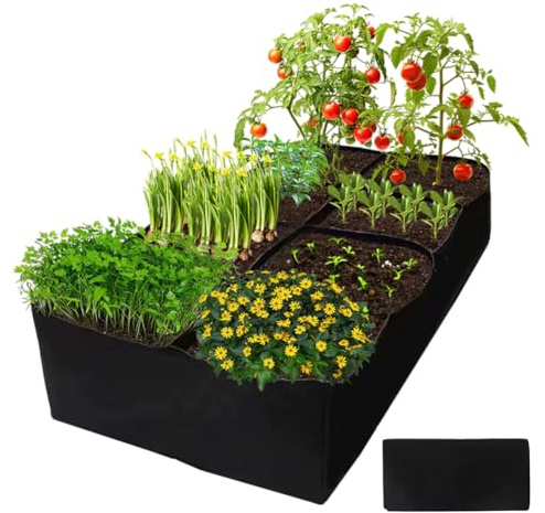 Penbinmall Pflanzsack mit 8 Fächern - Kartoffel Pflanzsack für Gemüse - Pflanztasche für Tomaten, Blumentopf Stoff für Kartoffeln - Pflanzsäcke ideal für Gemüse Pflanzen (1pc 180 * 90 * 30cm)