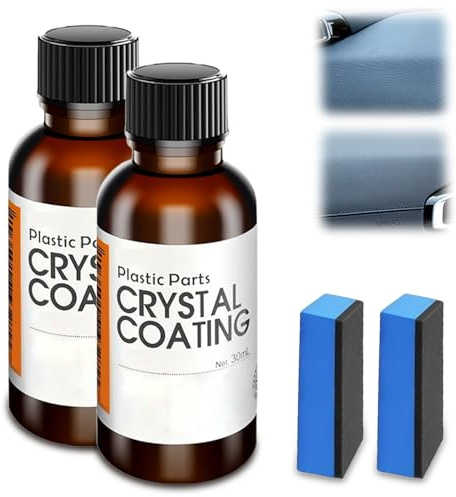 2025 Neu Kunststoffteile Kristalline Beschichtung, Kunststoffpflege Auto Crystal Coating, Kratzer Entferner Auto, Car Scratch Remover, Car Plastics Restorer mit SpezialschwäMmen (2PCS)