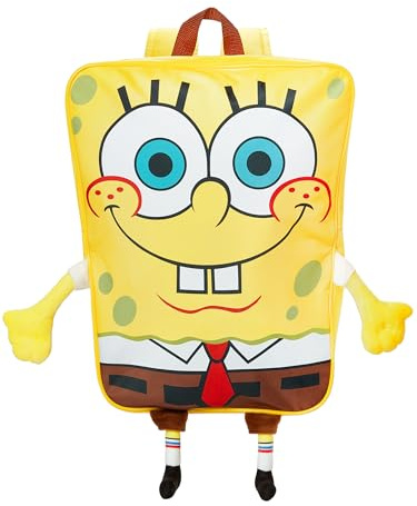 SpongeBob Schwammkopf Kinderrucksack, Kinder Rucksack mit 3D Armen und Beinen, Einheitsgröße
