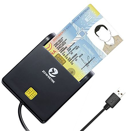 Zoweetek ID Card Reader USB Smart Card Reader for Portuguese, Spainish, Belgian, German and more, Compatible with Windows and Linux