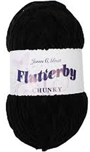 James C Brett Flutterby Chunky Knitting Wool (B30 Black)