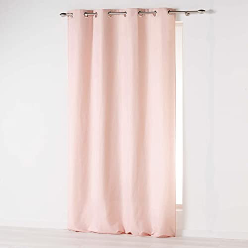 douceur d 'intérieur tenda a occhielli 140 x 280 cm microfibra unita, Poliestere, Rosa pallido, 280 x 140 cm