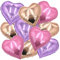 ballonfritz® Set di palloncini a forma di cuore, in oro rosa/viola (lilla) / rosa, 10 pezzi, XXL da 18, in pellicola, come decorazione per matrimonio, regalo o sorpresa d'amore per San Valentino