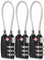 CFMOUR TSA Locks - 1, 2, 3, 4, 5, 6 Pack 3-Dial Security Cable Travel Combination Padlock for Suitcase Luggage Case Bag Code Lock - Black (Pack of 3)