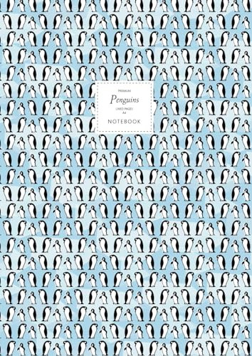 Penguins Notebook - Lined Pages - A4 - Premium: (Ice Blue Edition) Fun notebook 192 lined pages (A4 / 8.27x11.69 inches / 21x29.7cm)