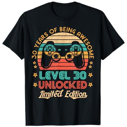 30th Birthday Level 30 Unlocked Limited Edition Gamer Gift T-Shirt