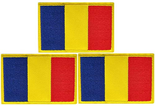 JAVD 3Pack Romania Flag Patch Romanian Flags Patchs, Romania Tactical Flag Embroidery Patch with, for Hats, Tactical Bags, Jackets, Clothes Patch Team Military Patch