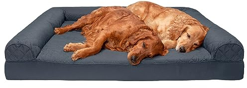 FurHaven XXL Orthopedic Dog Bed Quilted Sofa-Style w/Removable Washable Cover - Iron Gray, Jumbo Plus (XX-Large)