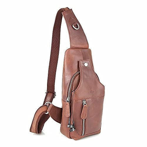 Marco VENEZIA Danny Umhängetasche Cross-Body-Bag Vintage 14x32x9cm Brusttasche für Herren Braun