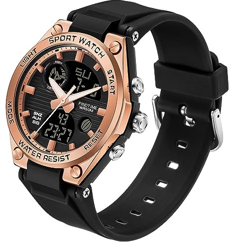 Armbanduhr Damen Uhr Digital Damenarmbanduhr Mädchen Damenuhr mit Silikonarmband 5 ATM Wasserdicht Digitaluhr Jungen Kinderuhr Junge Uhren Kids Watch Sportuhr Stoppuhr Wecker Kalender Datum LED Licht