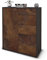 Stil.Zeit Highboard Laura, Korpus anthrazit matt, Front Industrie-Design Rost (92x108x35cm), Push-to-Open Technik & Leichtlaufschienen