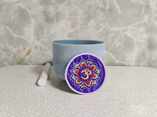 Sapphire Gemstone Fusion Crystal Singing Bowl F Heart Chakra 10 inch with Free Suede Striker O ring