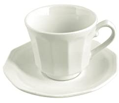 Churchill 7790159-6 tazas de café con plato Earthenware Arctic White