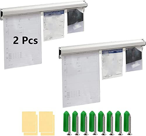 2 Stk Bonleiste Gastronomie 40cm Aluminium Tab Grabber Bonhalter Halter Bestellhalter für Küche Hotel Bar Büro Bestellungen Ticket, Catering Bonschiene Notizleiste Klemmleiste Wandmontage