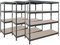 Master Regale 3er-Set Rivet Schwerlastregal mit lackierbaren HDF-Platten, 180x150x45cm (HxBxT), 4 Böden mit je 250kg Tragkraft, anthrazitgrau, praktisches Stecksystem, umweltfreundlich und recycelbar