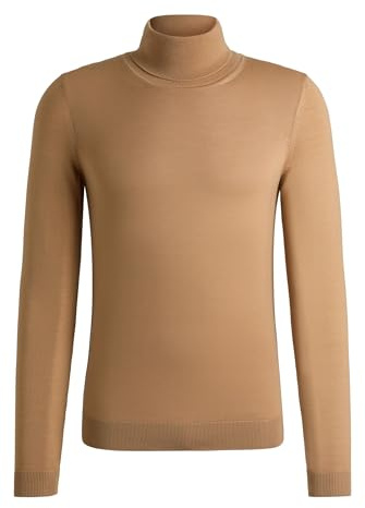 BOSS Herren Musso-P Slim-Fit Rollkragenpullover aus extrafeiner Merinowolle
