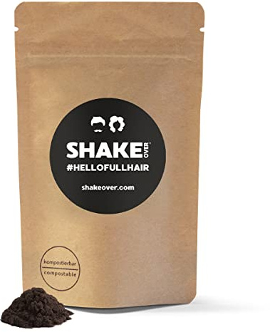 SHAKE OVER Veganes Streuhaar Nachfüllpack 30g, Zink angereicherte Fasern | Schütthaar für Frauen und Männer, Nachfüllpack 30g, Medium Brown, für alle SHAKE OVER Streuhaar-Dosen, Made in Europe