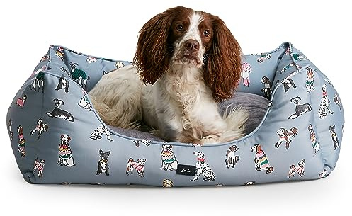 Rosewood x Joules Rainbow Box Bed for Dogs, Large Dog Bed, Padded Sides, Non-Slip Base, Luxury Pet Bed for Large Dogs