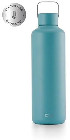 EQUA Borraccia termica senza tempo, in acciaio inox a doppia parete, 24 ore di freddo o fino a 12 ore di calore, senza BPA, a prova di perdite, durevole, multifunzionale (onda, 600 ml)