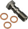 KRD PERFORMANCE Universal Edelstahl -4 AN 7/16 Zoll x 20 UNF Gewinde Turbo Bremsleitung Banjo Bolzen mit 3 Kupferscheiben, Doppel-Banjo-Schraube 38,5 mm Länge