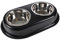 Love Story, Bol Double INOX Support Métal Antidérapant 2 x 350Ml 2 x D13,5/9 cm Noir Brillant