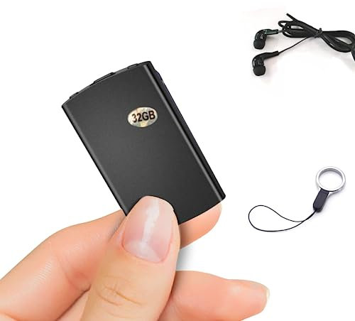 Voice Recording Device, Small Voice Recorder 32GB with 384 Hrs Storage Capacity, 24 Hours Continuous Recording, Portable Audio Recorder Dictaphone with for Meeting Lecture (3.5mm Earphone Included)