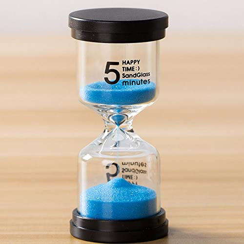 5 minutos reloj de arena, temporizador de cocina, temporizador de aprendizaje infantil temporizador visual, decoración de oficina(azul)