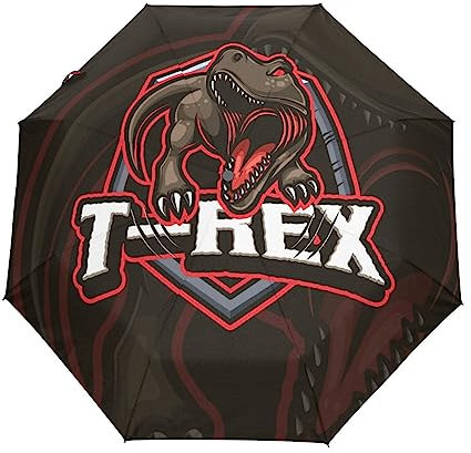 Süße Dinosaurier Cartoons Tiere Regenschirm Taschenschirm Kinder Jungen Mädchen UV-Schutz Auf-Zu Automatik Umbrella Verstärkt Winddichte Zusammenklappbar